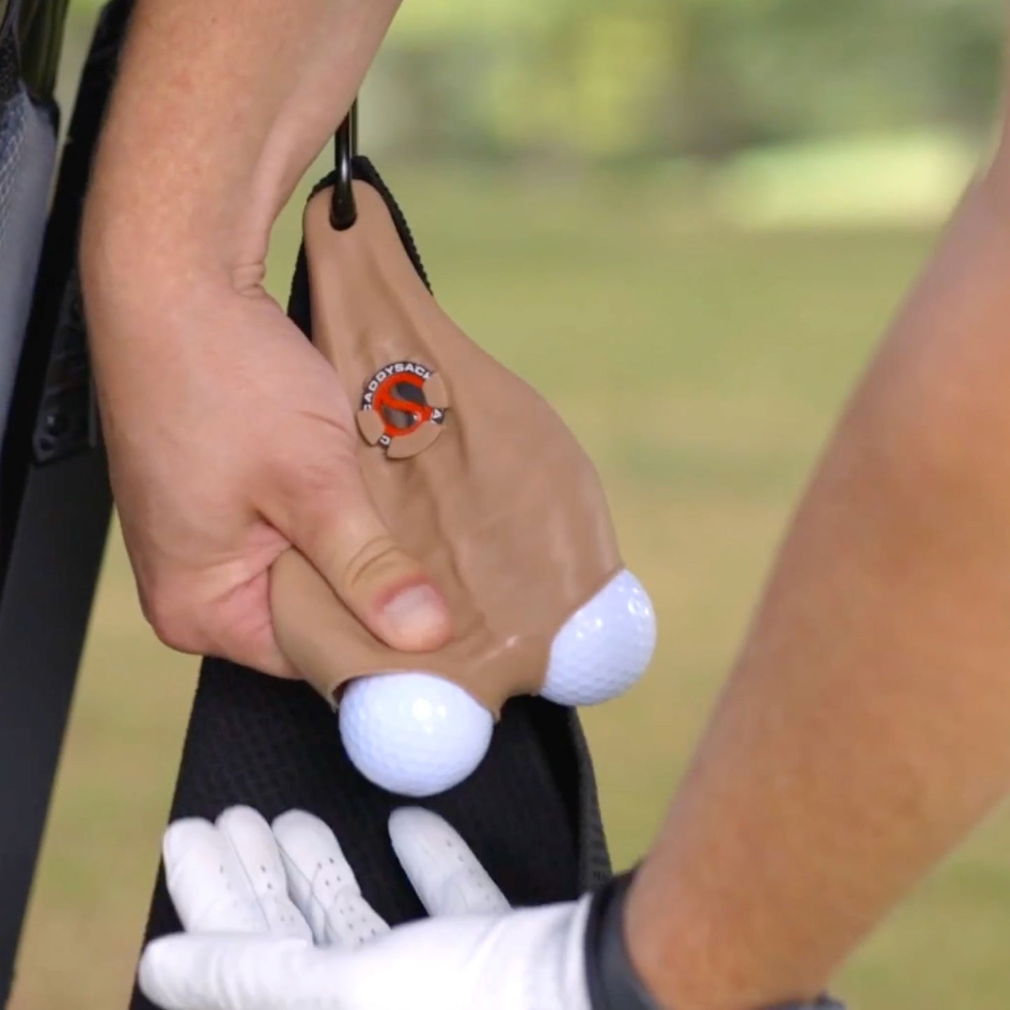 CaddySack Golf Ball Holder on Golf Bag Squeeze Balls