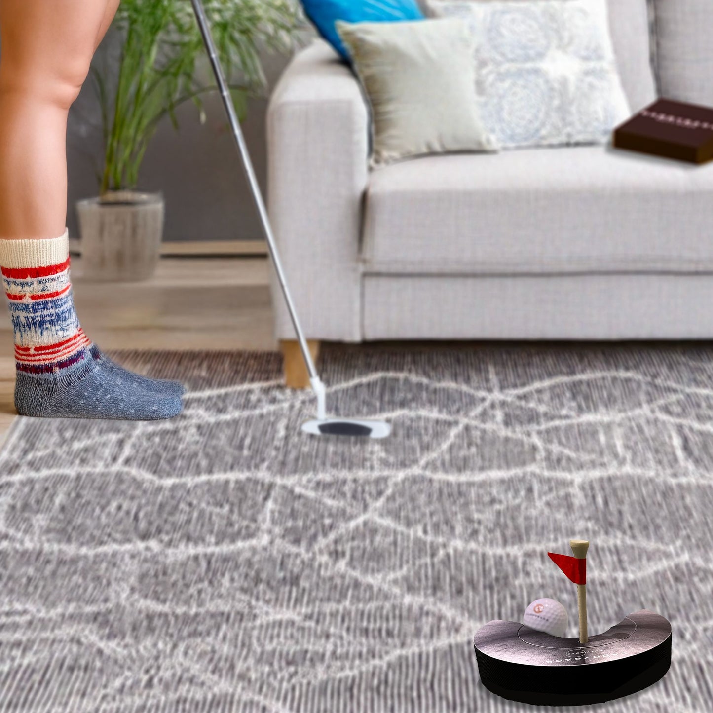 CaddySack Putt-Hole on carpet