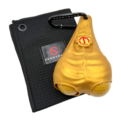 CaddySack Brass Balls with Towel and Carabiner