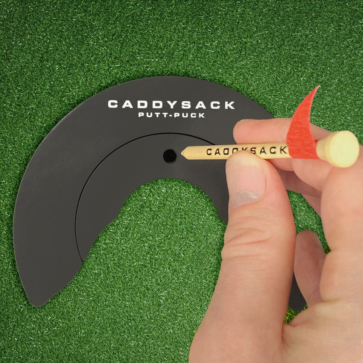 Putt-Puck together with tee